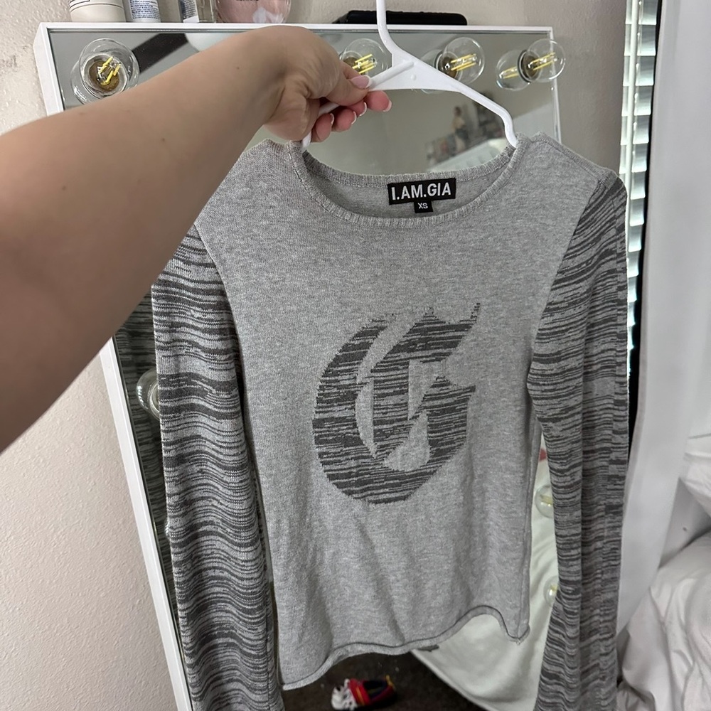 I.AM.GIA Light Gray Knit Top